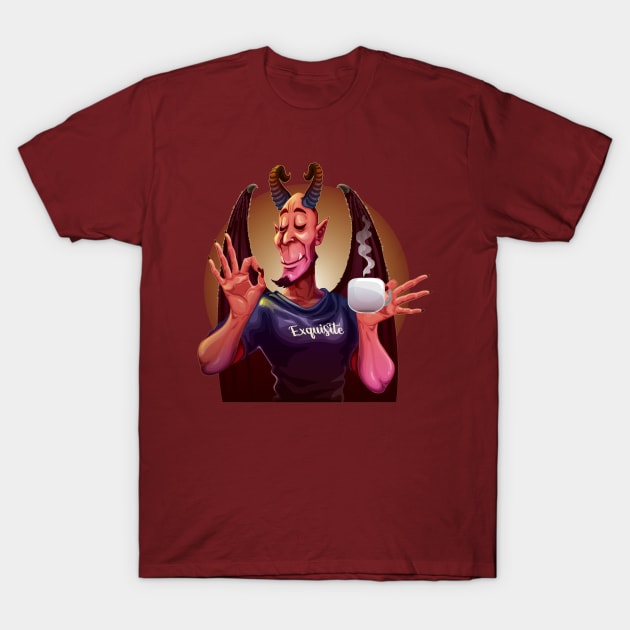 demon guy loves hot chocolate T-Shirt by Mako Design 